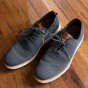Cole Haan Men's Charcoal and Orange Knit Sneakers